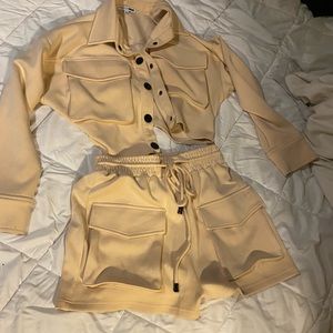 Cream Short Set